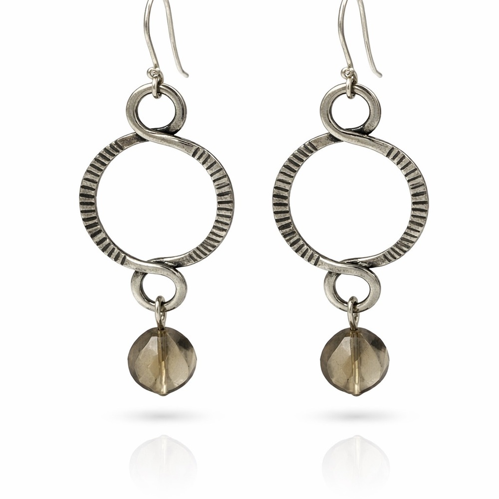 Silpada Sterling Smoky Quartz Dangle Earrings ✨ - Picture 2 of 4